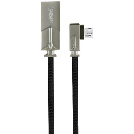 POWERZONE Micro Charging Cable, Aluminum Alloy  Braided Wire, Black, 3 ft L T53-MICRO